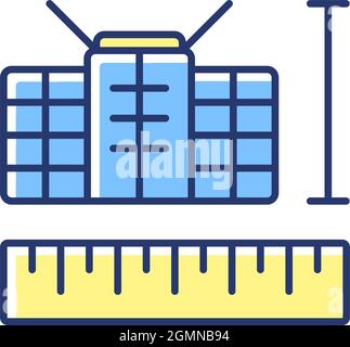 Nano Satellites blue, green RGB color icon Stock Vector