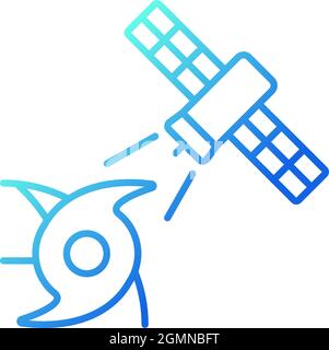 Weather, climate monitoring satellite gradient linear vector icon Stock Vector