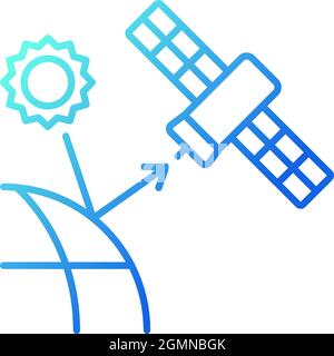 Remote sensing satellite gradient linear vector icon Stock Vector