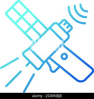 Communications satellite gradient linear vector icon Stock Vector