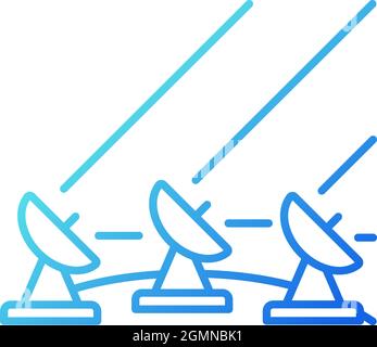 Ground Satellite system gradient linear vector icon Stock Vector