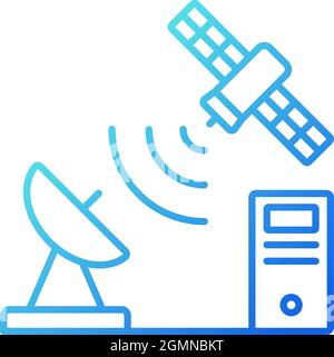 TCP over satellite gradient linear vector icon Stock Vector