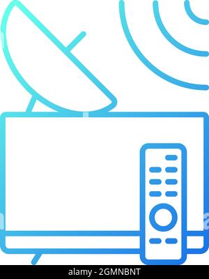 Satellite television gradient linear vector icon Stock Vector