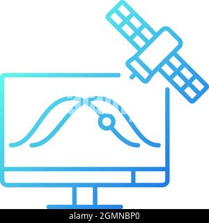 Satellite tracking gradient linear vector icon Stock Vector
