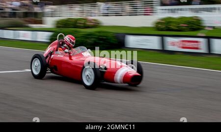 Goodwood, UK. 19th Sep, 2021. Crispian Besley in his Elva BMC 100 in the Chichester Cup race at the Goodwood Revival Festival at the Goodwood Circuit, Sussex, UK on 19 September 2021. Photo by Phil Hutchinson. Editorial use only, license required for commercial use. No use in betting, games or a single club/league/player publications. Credit: UK Sports Pics Ltd/Alamy Live News Stock Photo