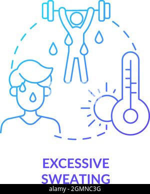 Excessive sweating blue gradient concept icon Stock Vector