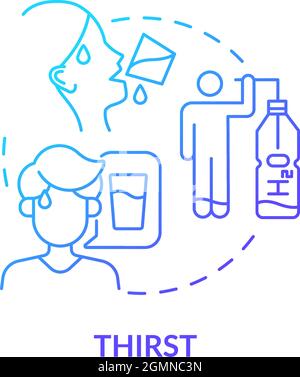 Thirst blue gradient concept icon Stock Vector