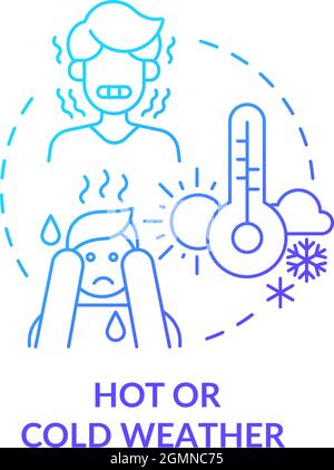 Hot or cold weather blue gradient concept icon Stock Vector