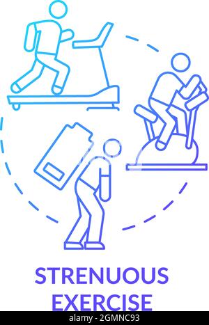 Strenuous exercise blue gradient concept icon Stock Vector