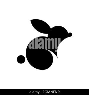 Vector rabbit in golden ratio style. Editable illustration Stock Vector