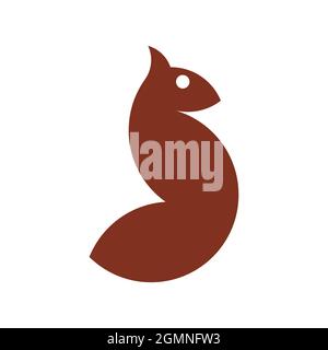 Vector squirrel in golden ratio style. Editable illustration Stock Vector