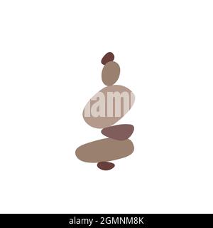 Vector illustration meditation zen stones. Balance and harmony concept. . Stock Vector