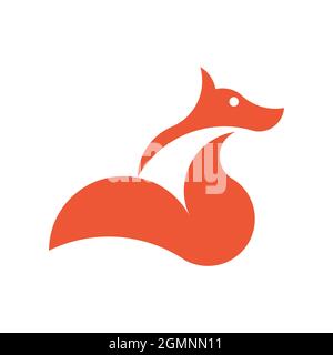 Vector fox in golden ratio style. Editable illustration Stock Vector