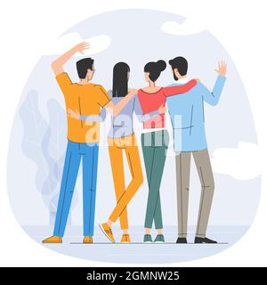 Young friends together. Stock Vector