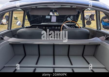 1969 Jaguar E-Type 2+2 fastback coupé ‘MXJ 370H’ on display at the Abingdon Air & Country Show on the 11th September 2021 Stock Photo