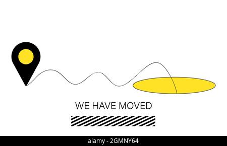 Indicated Place on the Map. We Have Moved Stock Vector