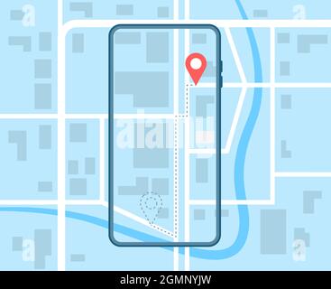 Indicated Place on the Map. We Have Moved Stock Vector