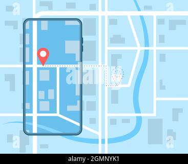 Indicated Place on the Map. We Have Moved Stock Vector