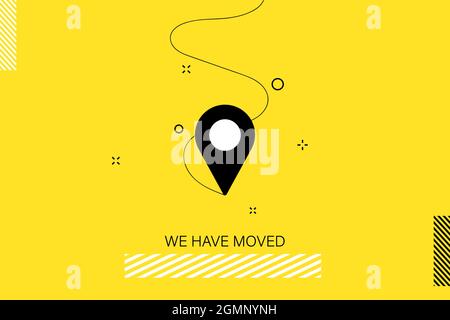 Indicated Place on the Map. We Have Moved Stock Vector