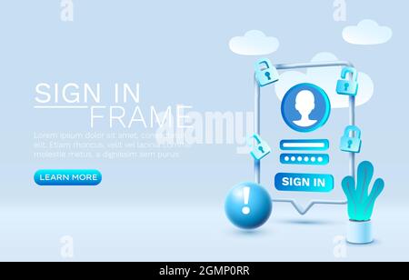 Sign in smartphone mobile screen, technology mobile display. Vector illustration Stock Vector
