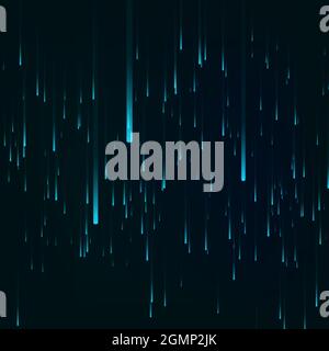 Blue color background in a matrix style. Data stream. Falling random data block. Cyberspace or virtual reality visualisation. Vector illustration Stock Vector
