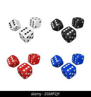 Premium Vector  Roll black dice. render realistic dices. casino and  betting background. vector illustration