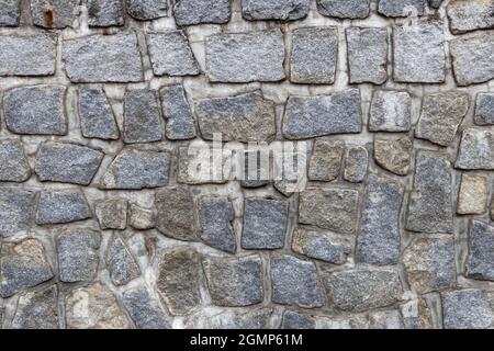 stone wall texture created from grey and concrete Stock Photo