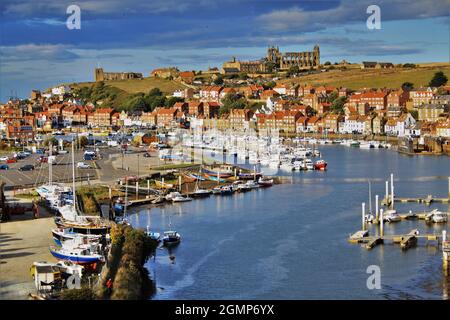 View of Whitby from new bridge Stock Photo