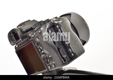 New Delhi, India- October 5, 2020: two memory card slot in camera Stock Photo