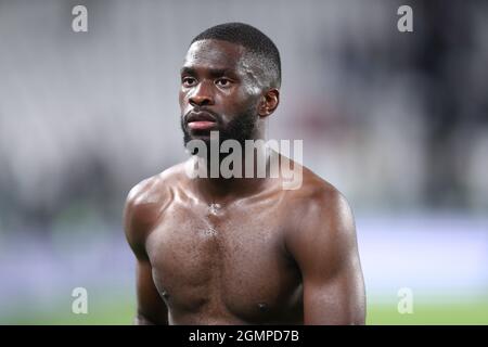 Torino, Italy. 19 September 2021. Fikayo Tomori of Ac Milan  looks on during the Serie A match between Juventus Fc and Ac Milan . Stock Photo