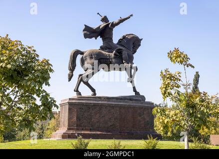 Statue of Amir Timur or Tamerlane, Tashkent, Uzbekistan Stock Photo