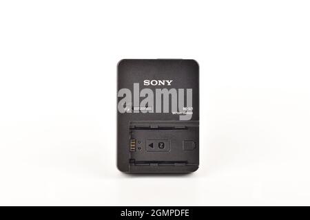 Sony Charger for Digital Camera battery Isolated on White Background with  Clipping Path Stock Photo