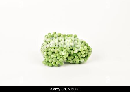 Top view of frozen peas isolated on white background Stock Photo