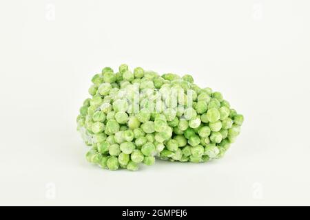 Top view frozen peas isolated over white, frozen vegetable Stock Photo