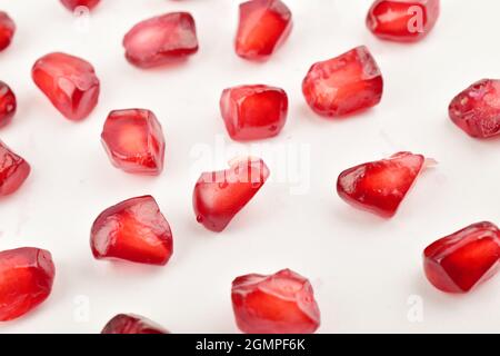 macro images of pomegranate isolated on white background Stock Photo