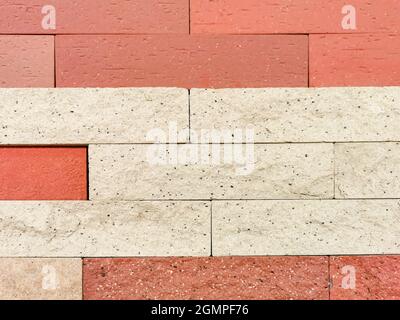 Design square elements color two-tone antique brick wall texture background Stock Photo