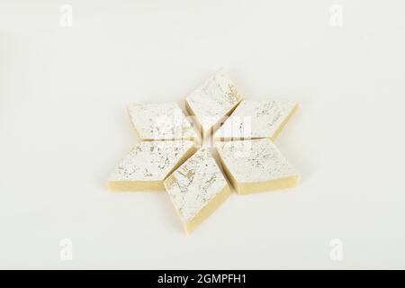 Kaju katli Isolated on White Background Stock Photo