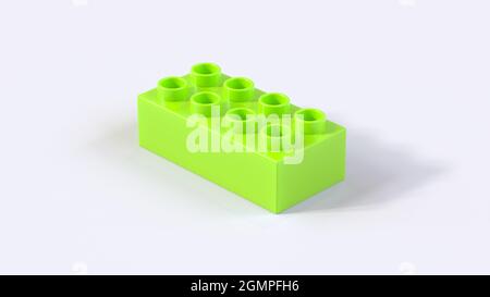 Lime Green Lego Block Isolated on a Black Background. Close Up View of ...