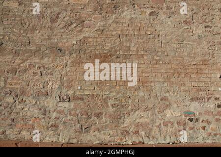 Closeup shot of an old wall from bricks as a background Stock Photo