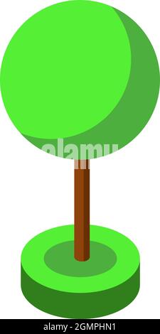 green ismetric tree vector illustration element for game design Stock Vector