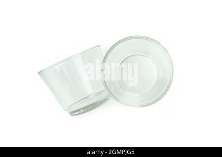 Empty glasses for drinks isolated on white background Stock Photo