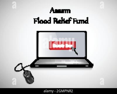 Assam flood calamity Stock Vector