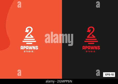 Modern Pawn with arrow logo design and vector illustration logotype design Stock Vector