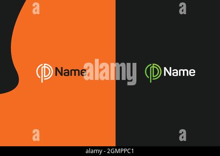 Modern OPD PD OD Letter geometry logo design and vector illustration Stock Vector