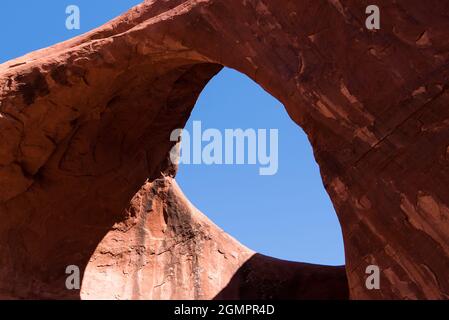 Utah arch hole close up in Monument Valley Stock Photo