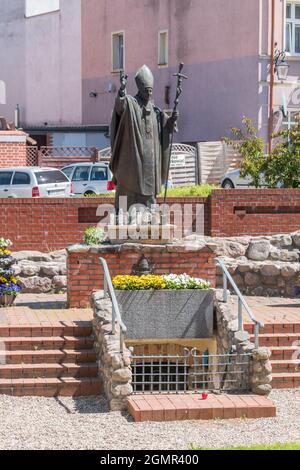 Bytow, Poland - May 31, 2021: John Paul II sculpture. Stock Photo