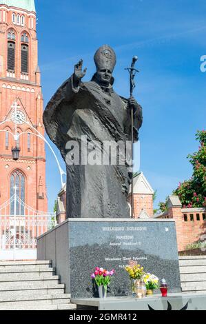 Rybnik, Poland - June 4, 2021: Statue of Pope John Paul II. Stock Photo