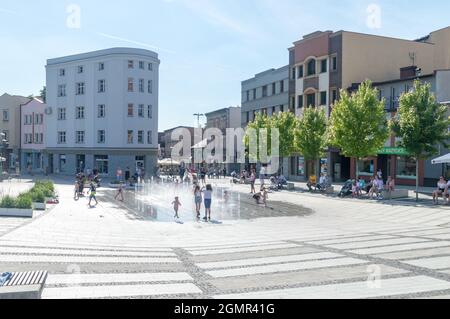 Rybnik, Poland - June 4, 2021: John Paul II square at summer time. Stock Photo