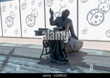 Szczecinek, Poland - May 31, 2021: Monument to Adam Giedrys. Stock Photo
