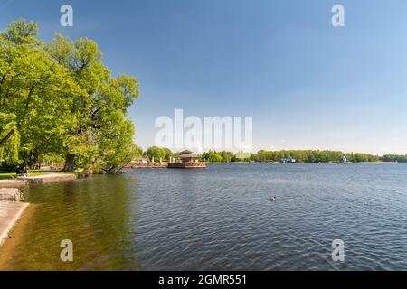 Szczecinek, Poland - May 31, 2021: Landscape view of Trzesiecko lake. Stock Photo